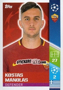 Sticker Kostas Manolas - UEFA Champions League 2017-2018 n. 219 - Topps