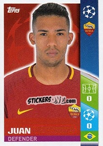 Sticker Juan Jesus - UEFA Champions League 2017-2018 n. 220 - Topps