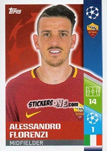 Sticker Alessandro Florenzi - UEFA Champions League 2017-2018 n. 228 - Topps