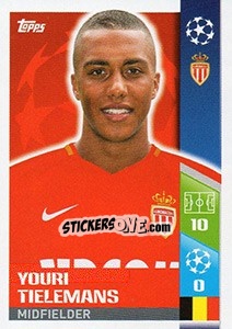 Sticker Youri Tielemans - UEFA Champions League 2017-2018 - Topps