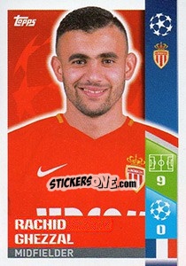 Figurina Rachid Ghezzal - UEFA Champions League 2017-2018 - Topps