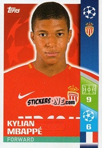 Sticker Kylian Mbappé - UEFA Champions League 2017-2018 - Topps