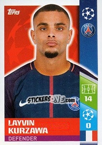 Sticker Layvin Kurzawa - UEFA Champions League 2017-2018 n. 256 - Topps