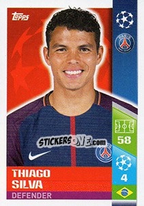 Sticker Thiago Silva - UEFA Champions League 2017-2018 n. 257 - Topps