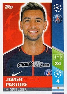 Sticker Javier Pastore - UEFA Champions League 2017-2018 n. 264 - Topps