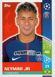 Sticker Neymar Jr - UEFA Champions League 2017-2018 n. 266 - Topps