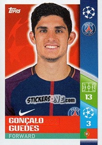 Sticker Gonçalo Guedes - UEFA Champions League 2017-2018 - Topps