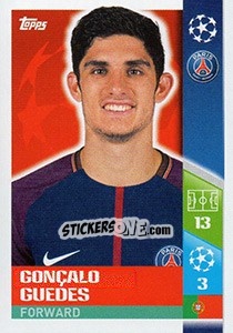 Sticker Gonçalo Guedes - UEFA Champions League 2017-2018 n. 267 - Topps