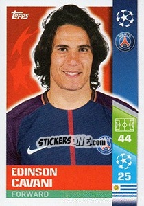 Sticker Edinson Cavani - UEFA Champions League 2017-2018 n. 268 - Topps
