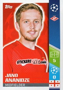 Sticker Jano Ananidze - UEFA Champions League 2017-2018 n. 281 - Topps