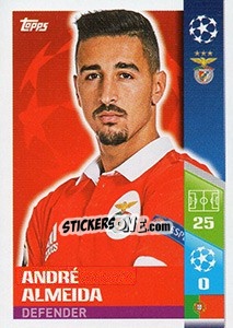 Sticker André Almeida - UEFA Champions League 2017-2018 n. 292 - Topps