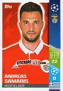 Sticker Andreas Samaris - UEFA Champions League 2017-2018 n. 296 - Topps