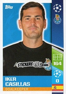 Sticker Iker Casillas - UEFA Champions League 2017-2018 n. 310 - Topps