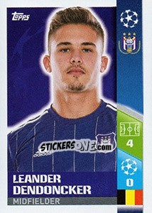 Sticker Leander Dendoncker - UEFA Champions League 2017-2018 n. 353 - Topps