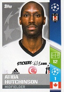Sticker Atiba Hutchinson - UEFA Champions League 2017-2018 n. 374 - Topps
