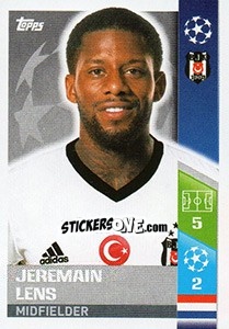 Sticker Jeremain Lens - UEFA Champions League 2017-2018 n. 379 - Topps