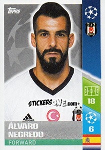 Sticker Álvaro Negredo - UEFA Champions League 2017-2018 n. 381 - Topps