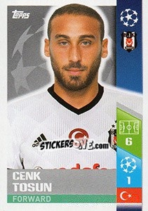 Sticker Cenk Tosun - UEFA Champions League 2017-2018 n. 382 - Topps