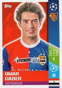 Sticker Omar Gaber - UEFA Champions League 2017-2018 - Topps