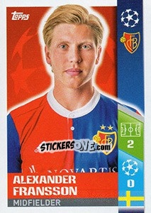 Sticker Alexander Fransson - UEFA Champions League 2017-2018 n. 392 - Topps