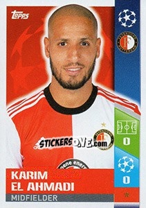 Sticker Karim El Ahmadi - UEFA Champions League 2017-2018 n. 413 - Topps