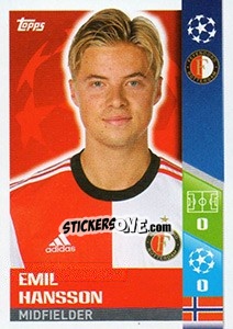 Sticker Emil Hansson - UEFA Champions League 2017-2018 n. 415 - Topps