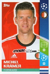 Sticker Michiel Kramer - UEFA Champions League 2017-2018 n. 419 - Topps