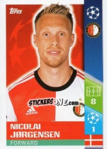 Sticker Nicolai Jørgensen - UEFA Champions League 2017-2018 n. 420 - Topps