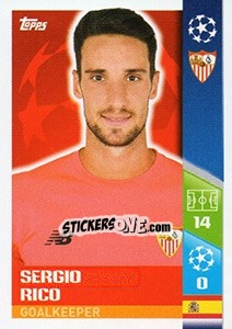 Sticker Sergio Rico - UEFA Champions League 2017-2018 n. 423 - Topps