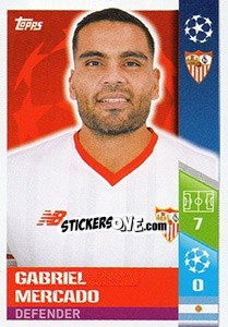 Sticker Gabriel Mercado - UEFA Champions League 2017-2018 - Topps