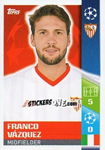 Sticker Franco Vázquez - UEFA Champions League 2017-2018 - Topps