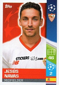 Sticker Jesús Navas - UEFA Champions League 2017-2018 n. 432 - Topps