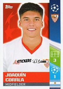 Sticker Joaquín Correa - UEFA Champions League 2017-2018 - Topps