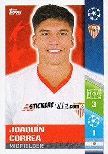 Sticker Joaquín Correa - UEFA Champions League 2017-2018 n. 433 - Topps