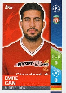 Sticker Emre Can - UEFA Champions League 2017-2018 n. 446 - Topps