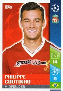 Sticker Philippe Coutinho - UEFA Champions League 2017-2018 n. 448 - Topps