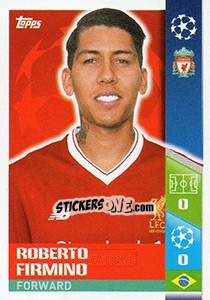 Sticker Roberto Firmino - UEFA Champions League 2017-2018 - Topps