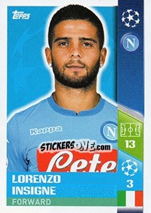 Sticker Lorenzo Insigne - UEFA Champions League 2017-2018 - Topps