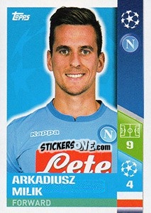 Sticker Arkadiusz Milik - UEFA Champions League 2017-2018 n. 468 - Topps