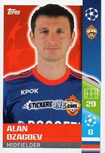 Sticker Alan Dzagoev - UEFA Champions League 2017-2018 n. 480 - Topps