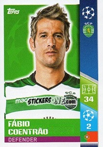 Sticker Fábio Coentrão - UEFA Champions League 2017-2018 n. 491 - Topps