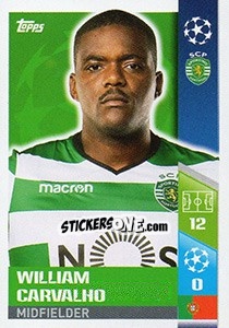 Sticker William Carvalho - UEFA Champions League 2017-2018 n. 492 - Topps
