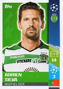 Sticker Adrien Silva - UEFA Champions League 2017-2018 n. 493 - Topps