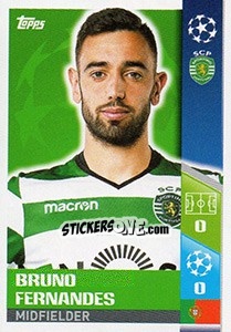 Figurina Bruno Fernandes - UEFA Champions League 2017-2018 - Topps