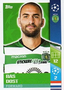 Sticker Bas Dost - UEFA Champions League 2017-2018 n. 500 - Topps