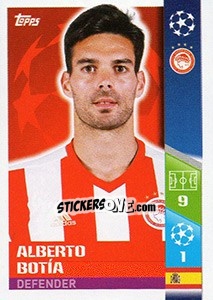 Sticker Alberto Botía - UEFA Champions League 2017-2018 - Topps