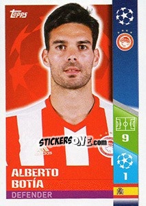 Cromo Alberto Botía - UEFA Champions League 2017-2018 - Topps