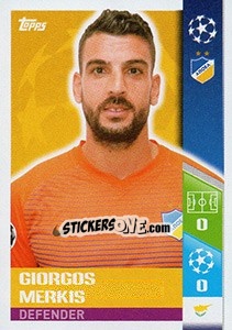 Sticker Giorgos Merkis - UEFA Champions League 2017-2018 n. 524 - Topps