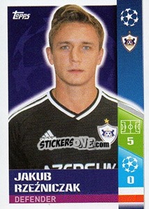 Sticker Jakub Rzeźniczak - UEFA Champions League 2017-2018 n. 538 - Topps