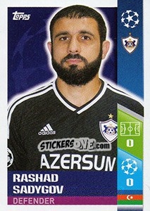 Sticker Rashad Sadygov - UEFA Champions League 2017-2018 n. 541 - Topps